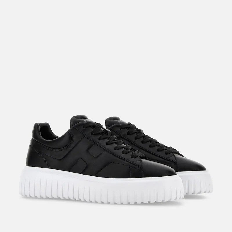 Hogan White Padded Collar Textured Sole Sneakers