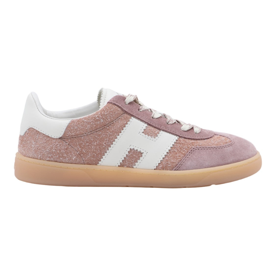 Hogan Dusty Pink Suede Sneakers With Iconic 'H' Logo