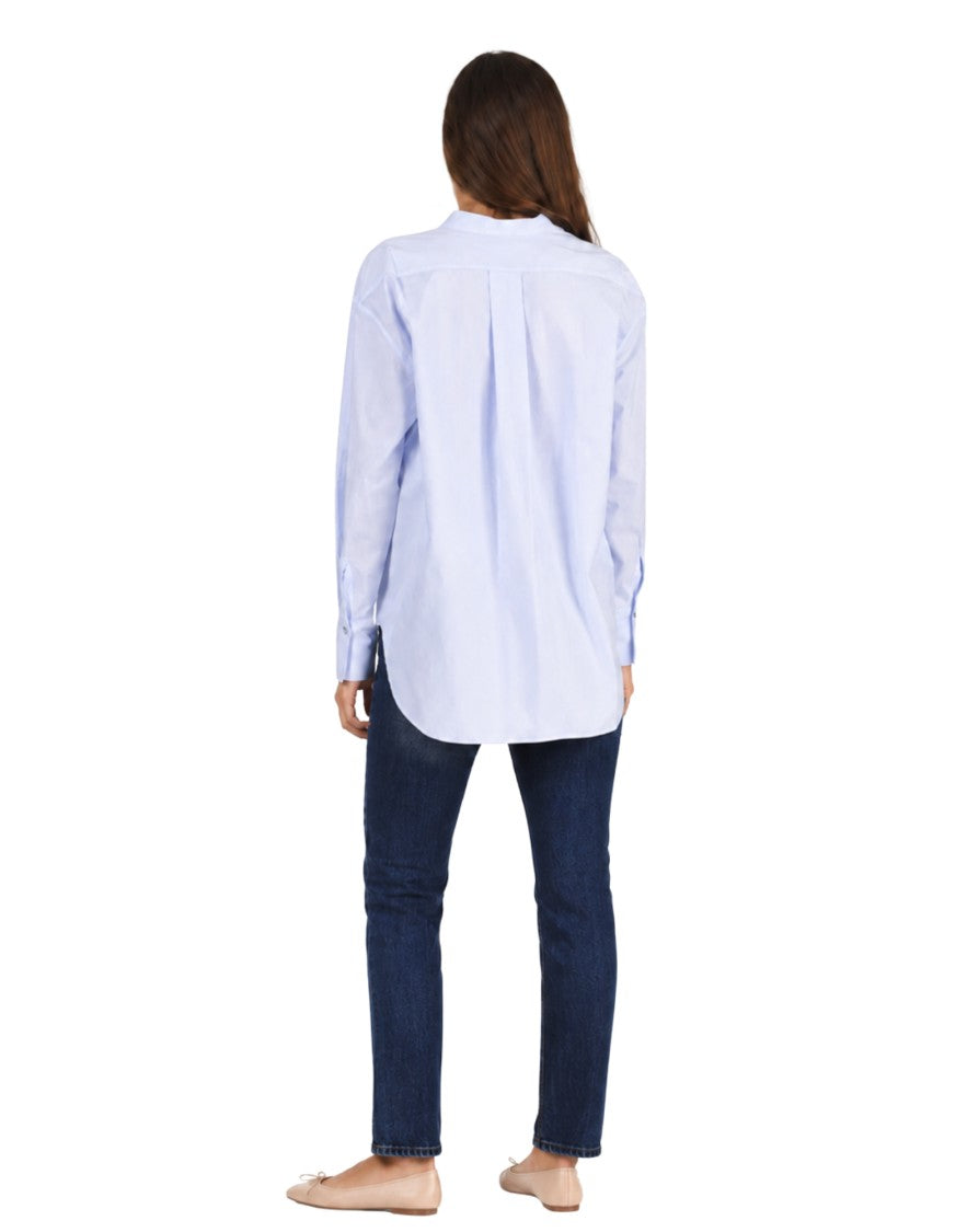 Forte Forte Sky-Lilac Embroidered Cotton Shirt