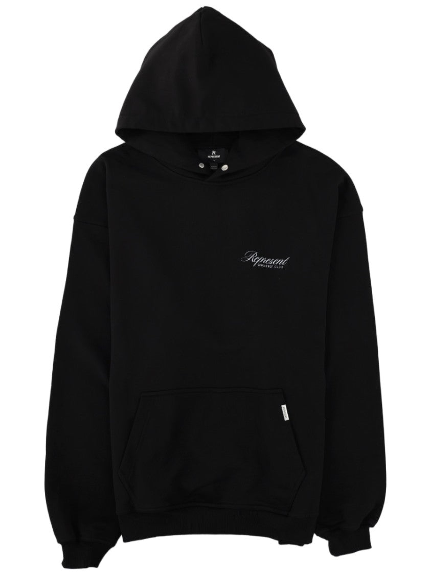 Represent Solid Black Jersey Hoodie