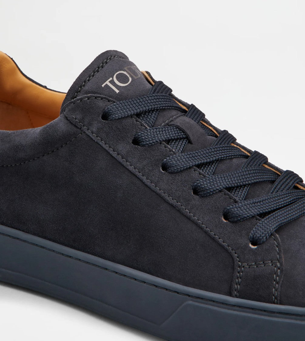 Tod's Refined Navy Blue Goat Leather Sneakers