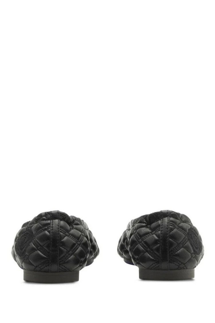 Burberry Black Leather Quilted Ballet Flat