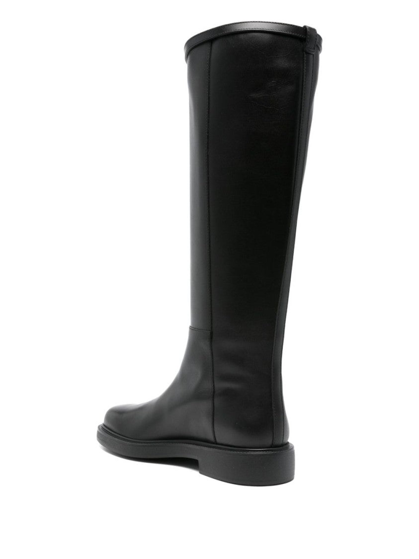 Tod's Knee-High Ankle Boots With Polished Leather Finish
