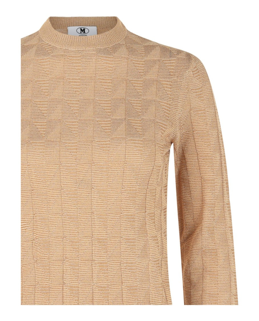 M Missoni Patterned Lamé Crewneck Sweater
