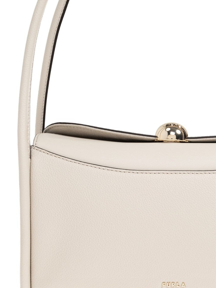 Furla Rectangular White Leather Handbag