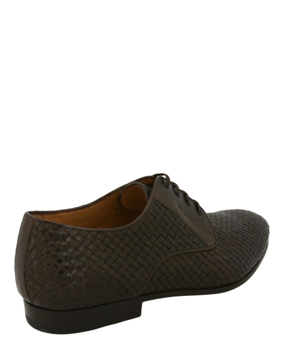 Ferragamo Cooper Woven Leather Dress Shoes