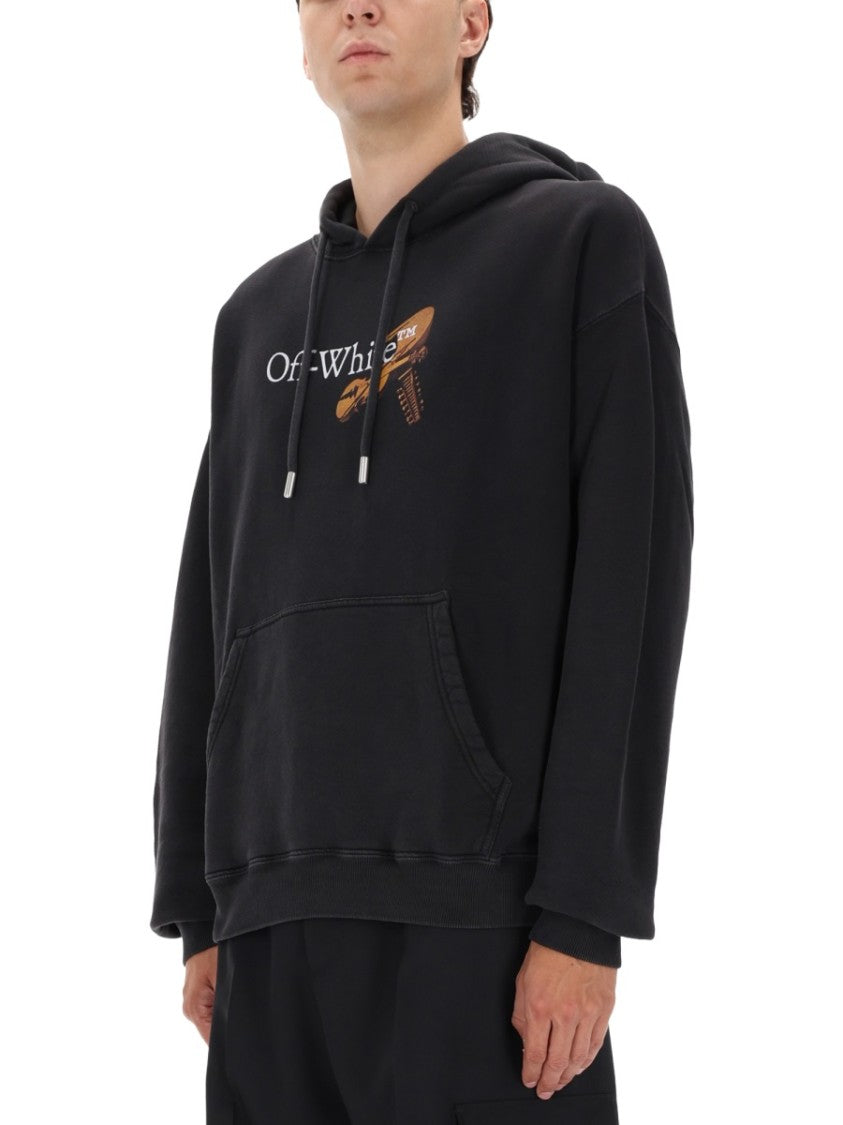 Off-White Relaxed Fit Black Hoodie