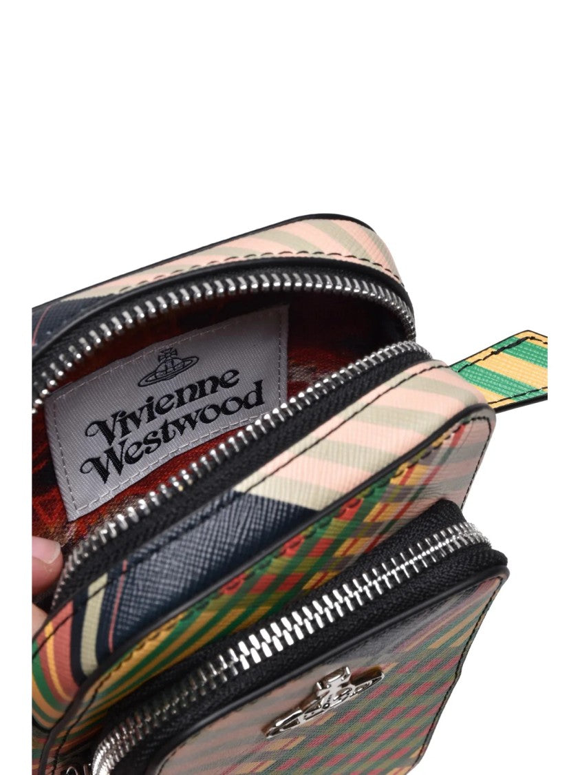 Vivienne Westwood Green Polyurethane Plaid Phone Bag