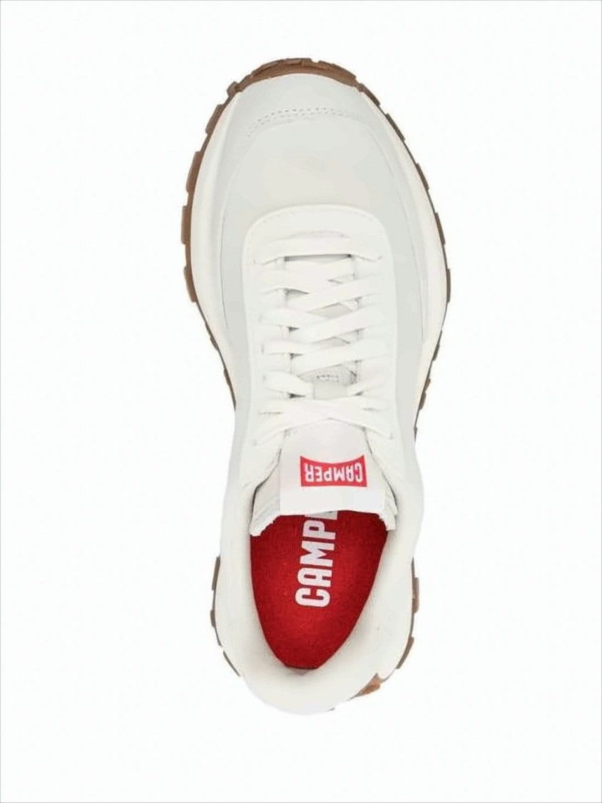 Camper White Nubuck And Textile Sneakers