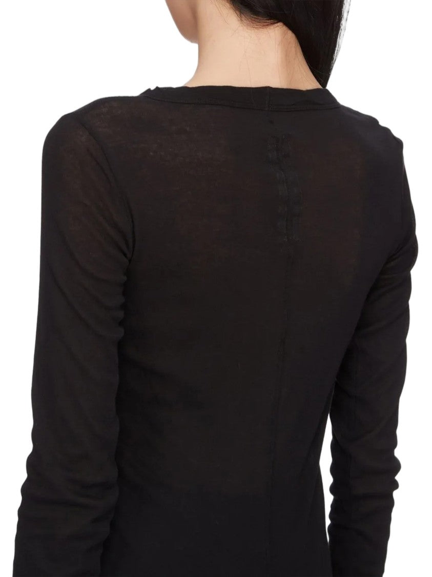 Rick Owens Black Ls T-Shirt Fitted Top