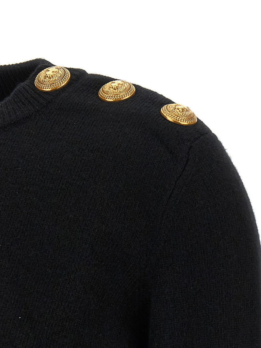 Balmain Eco-Cashmere Button Sweater