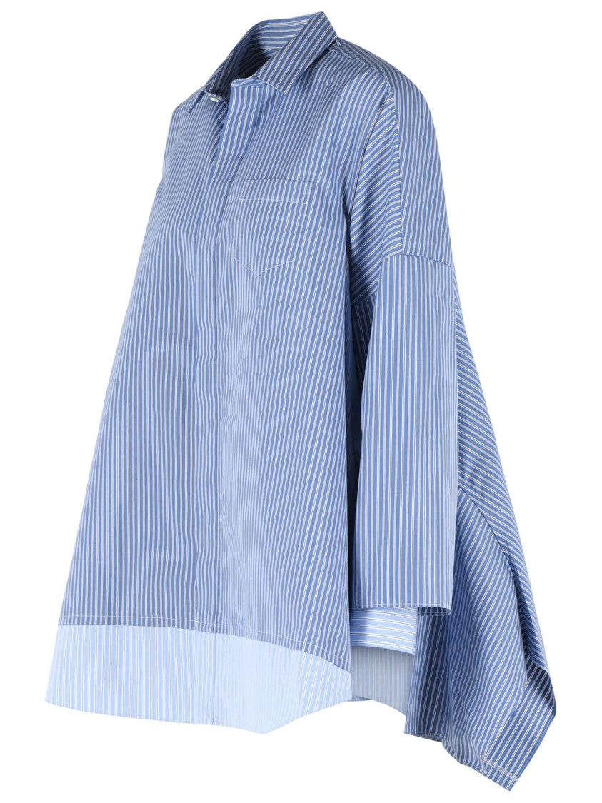 Sacai Light Blue Cotton Blend Shirt