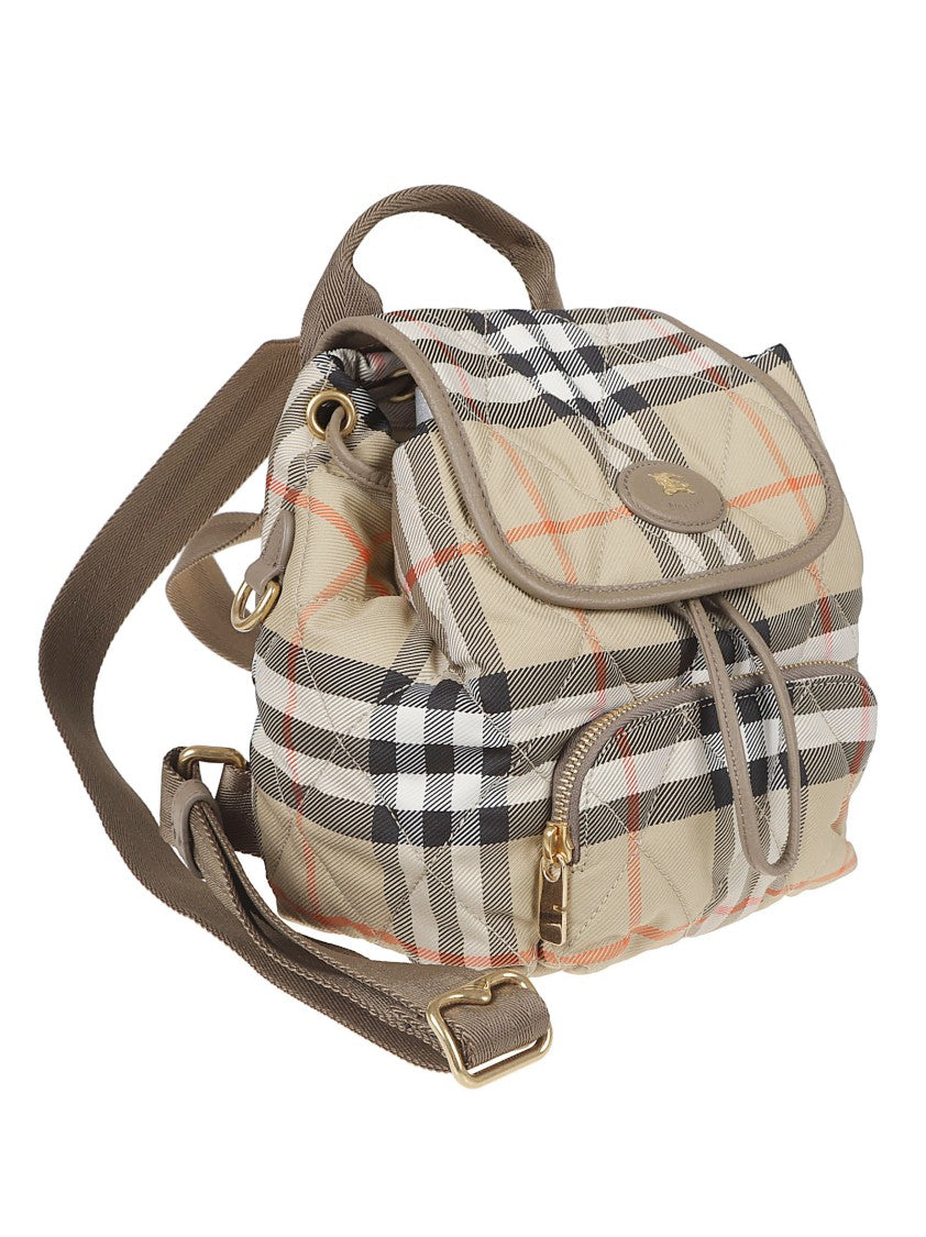 Burberry Quilted Check Embroidered Backpack