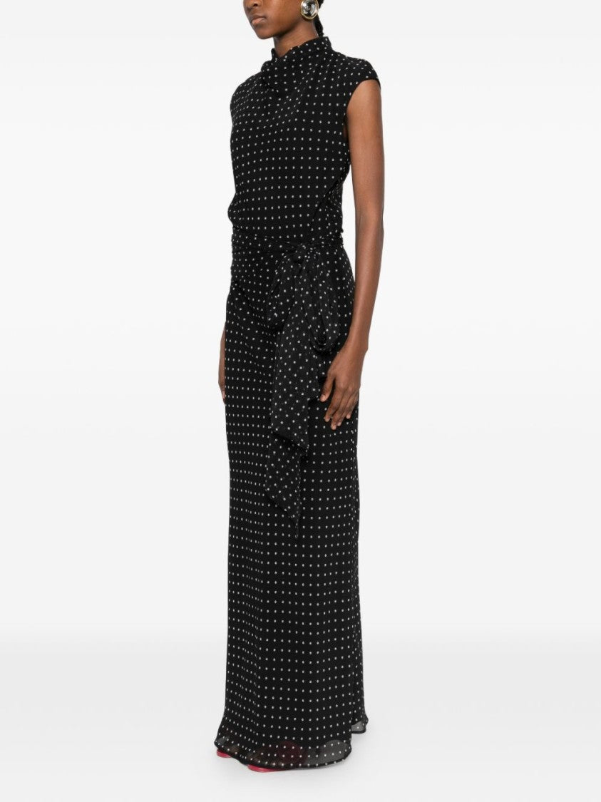 Rotate Polka Dot Maxi Dress With Keyhole Detail