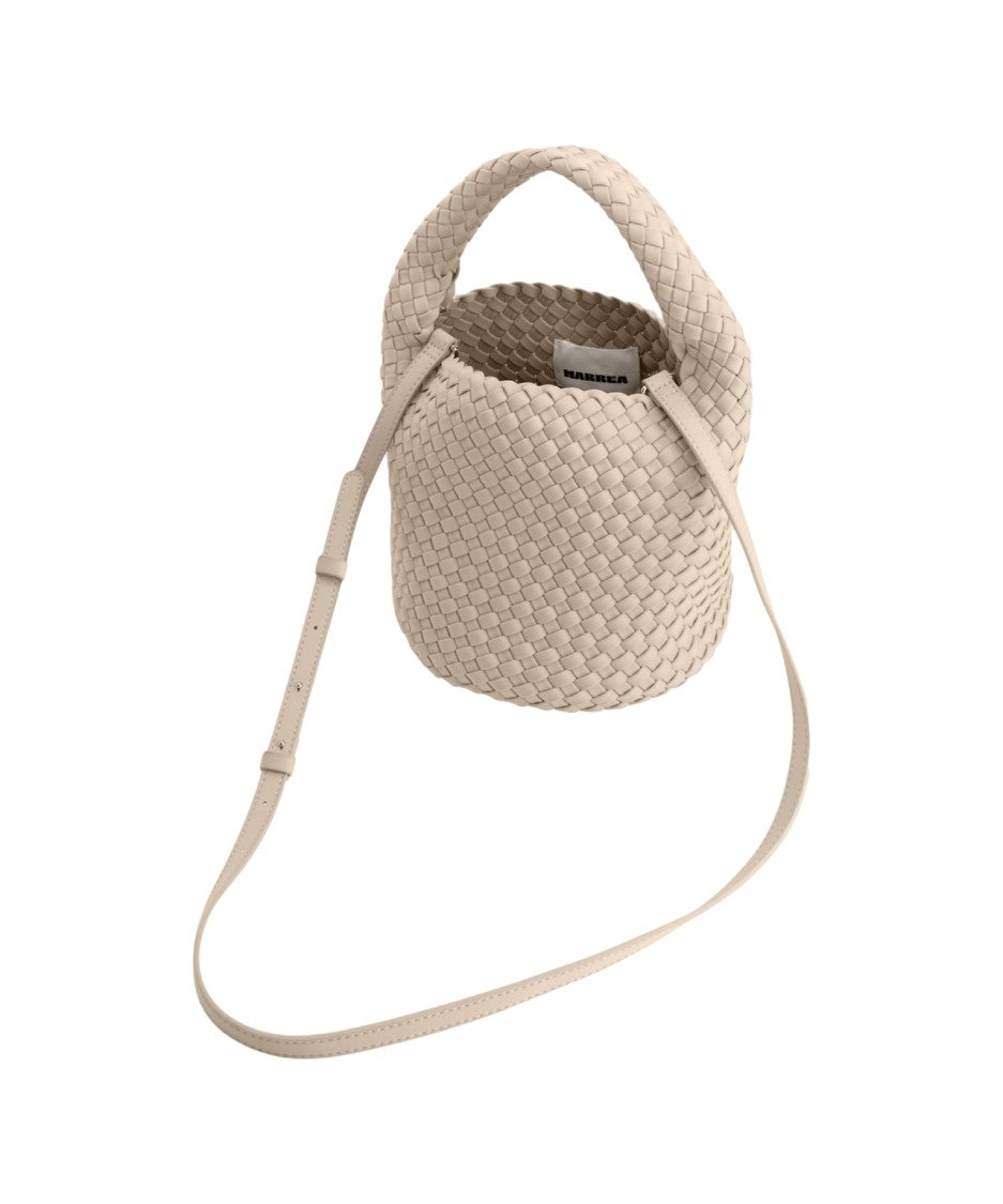 Marrea Woven Neoprene Handbag With Single Handle And Drawstring Pouch