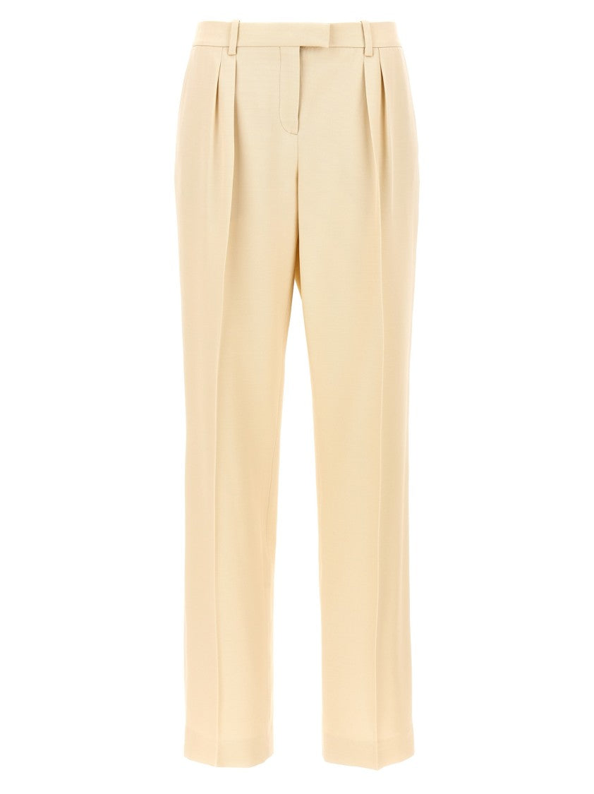 Tom Ford Front Pleated Silk And Wool Pants