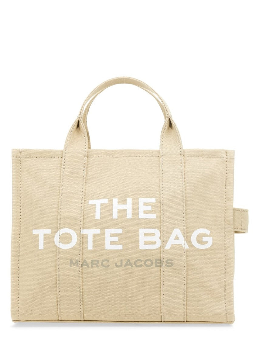 Marc Jacobs Structured Beige Tote With Adjustable Strap And Bold Branding