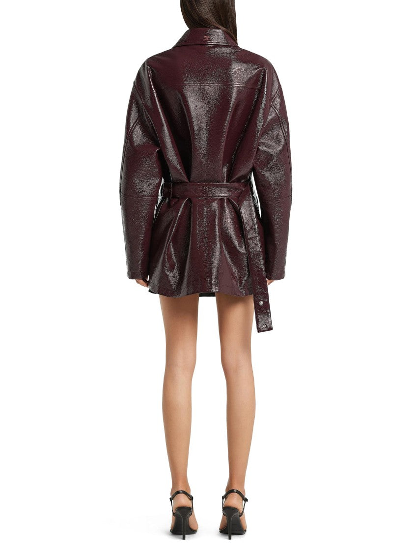 Courrèges Glossy Vinyl Maxi Bomber Jacket
