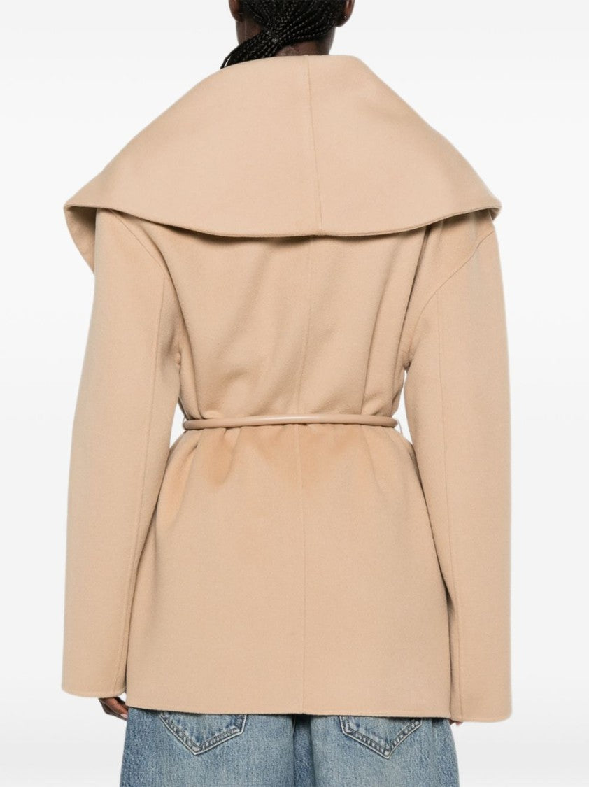 Sportmax Black Wrap-Around Oversized Collar Jacket