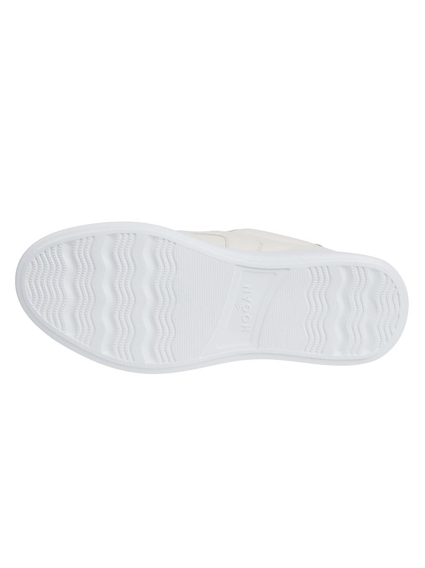 Hogan White Rebel H564 Mutton Leather-Blend Sneakers