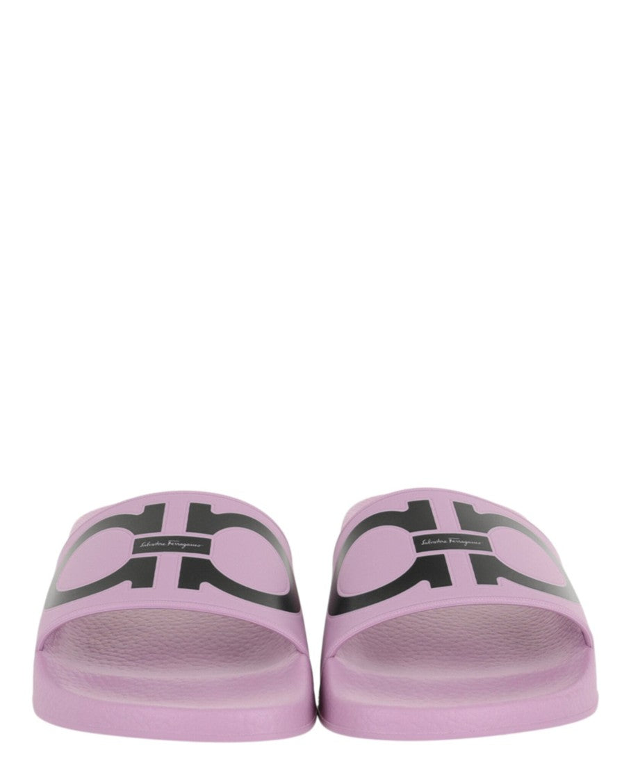 Ferragamo Groovy Dual Gancini Slides