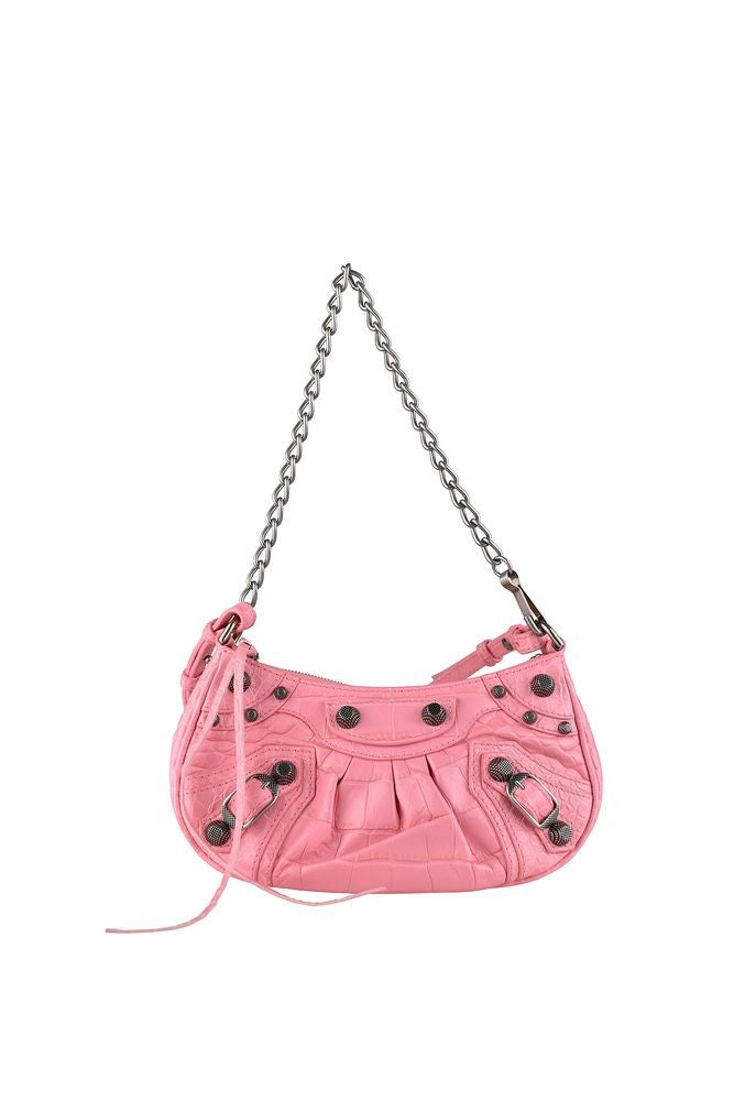 Balenciaga Pink Crocodile Leather Le Cagole Mini Bag