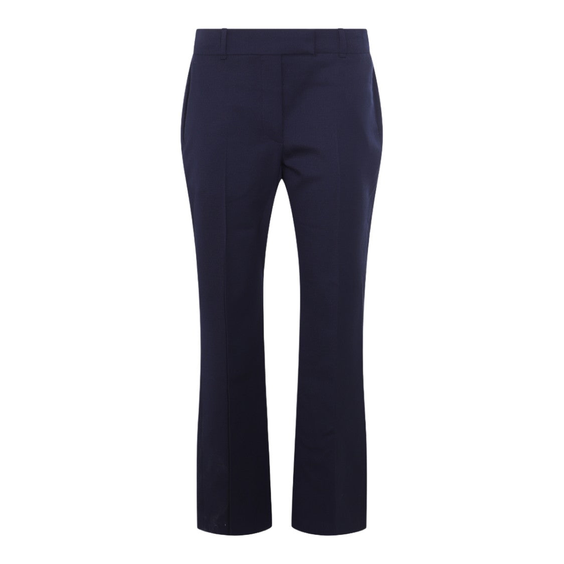 Alexander Mcqueen Tailored Blue Trousers With Flared Hem