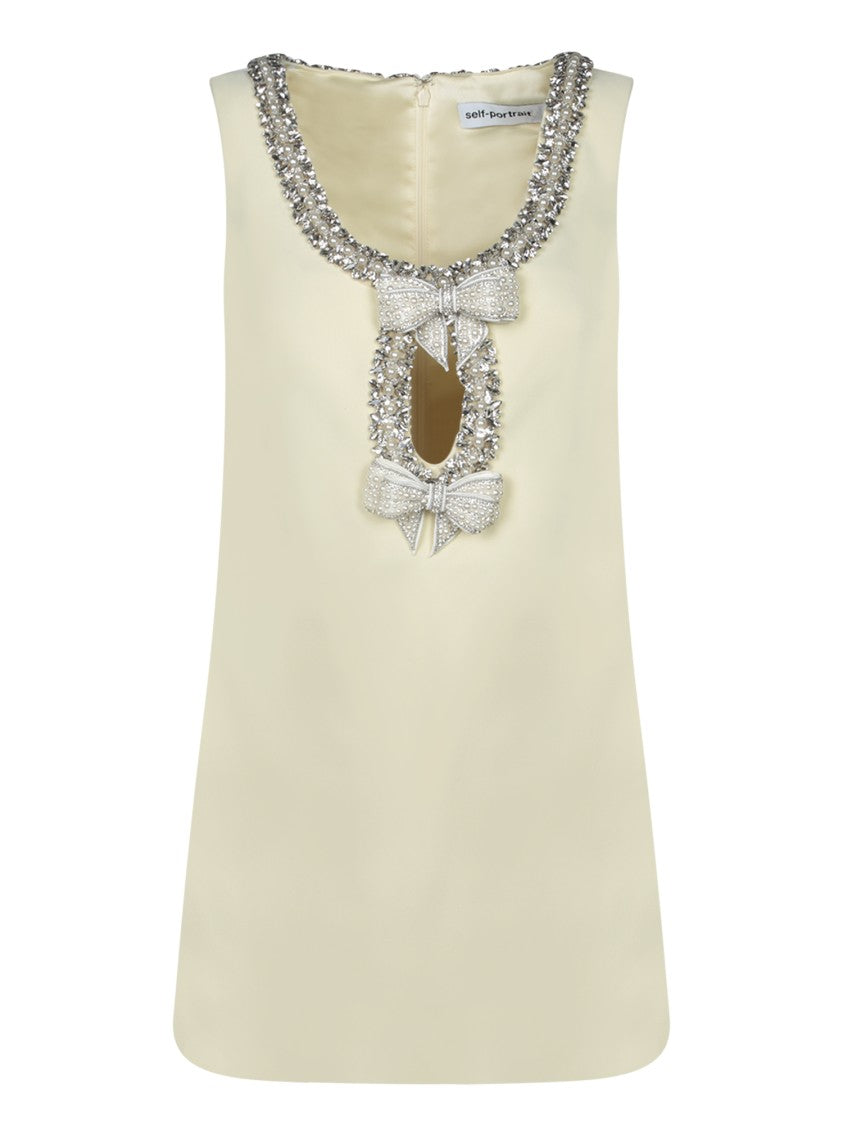 Self-Portrait Jewel Bow Detail Mini Dress