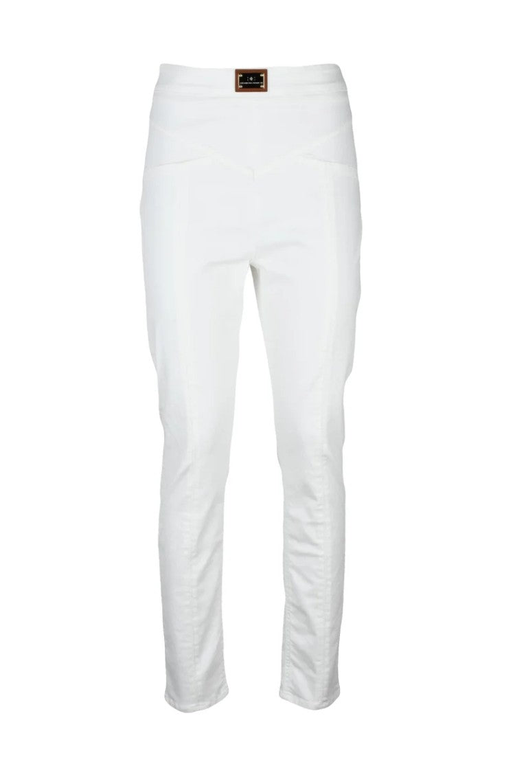 Elisabetta Franchi Slim Fit Trousers With Tapered Leg
