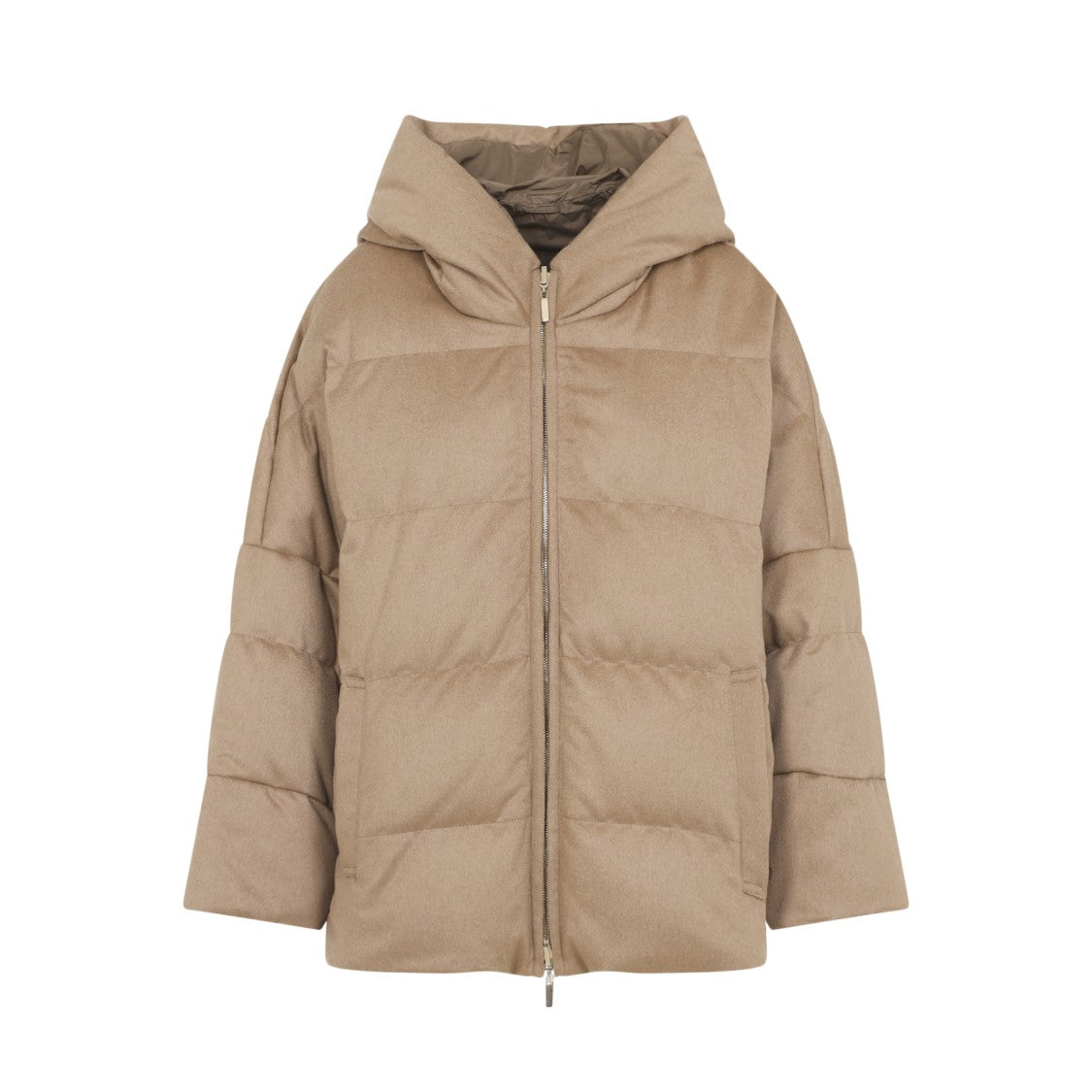 Max Mara Camel Brown Camel Wool Desiderio Padded Jacket