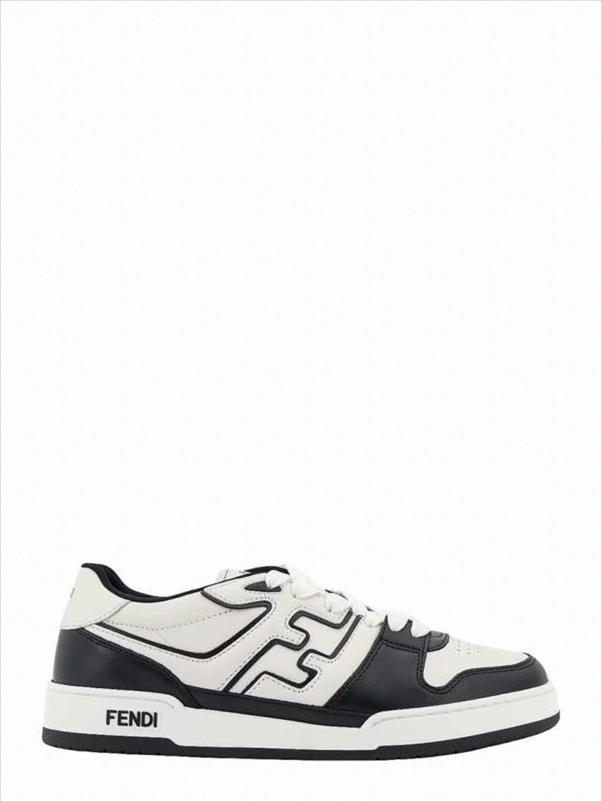 Fendi Low-Top Calf Leather Sneakers With Contrasting Panels