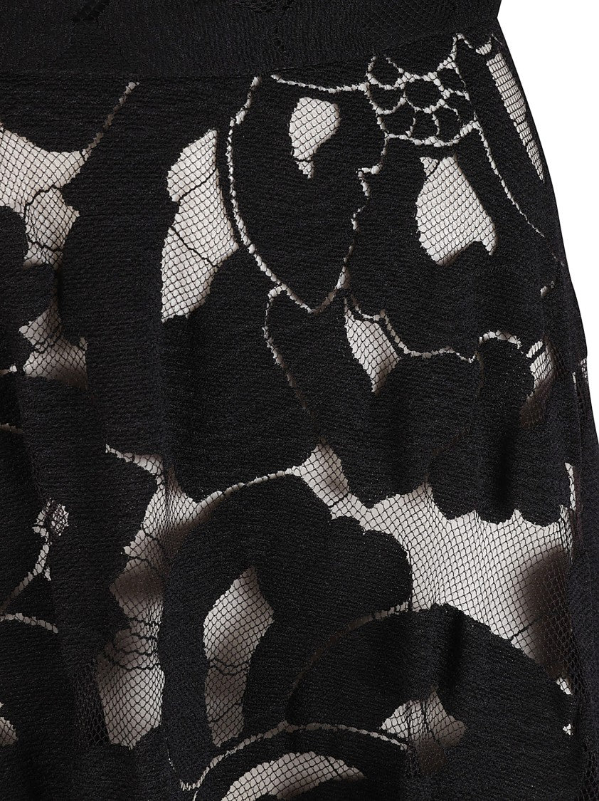 Max Mara Floral Lace Overlay Skirt With Flowing Silhouette