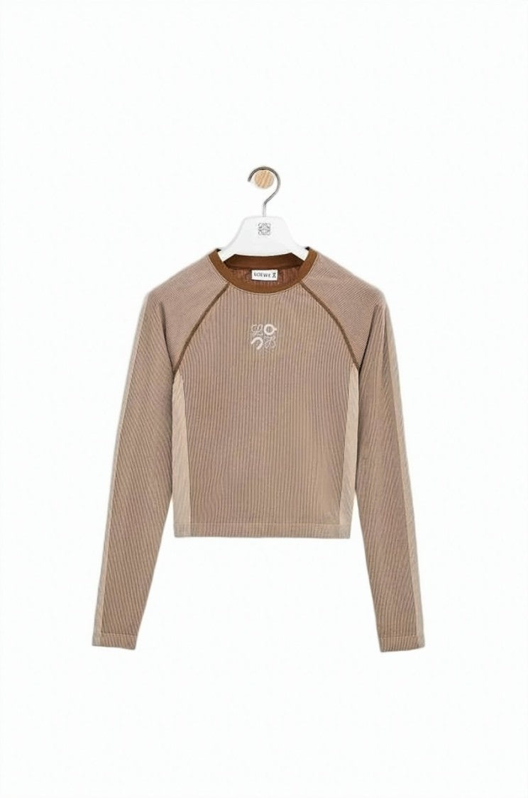 Loewe Cropped Long-Sleeved Ribbed Top