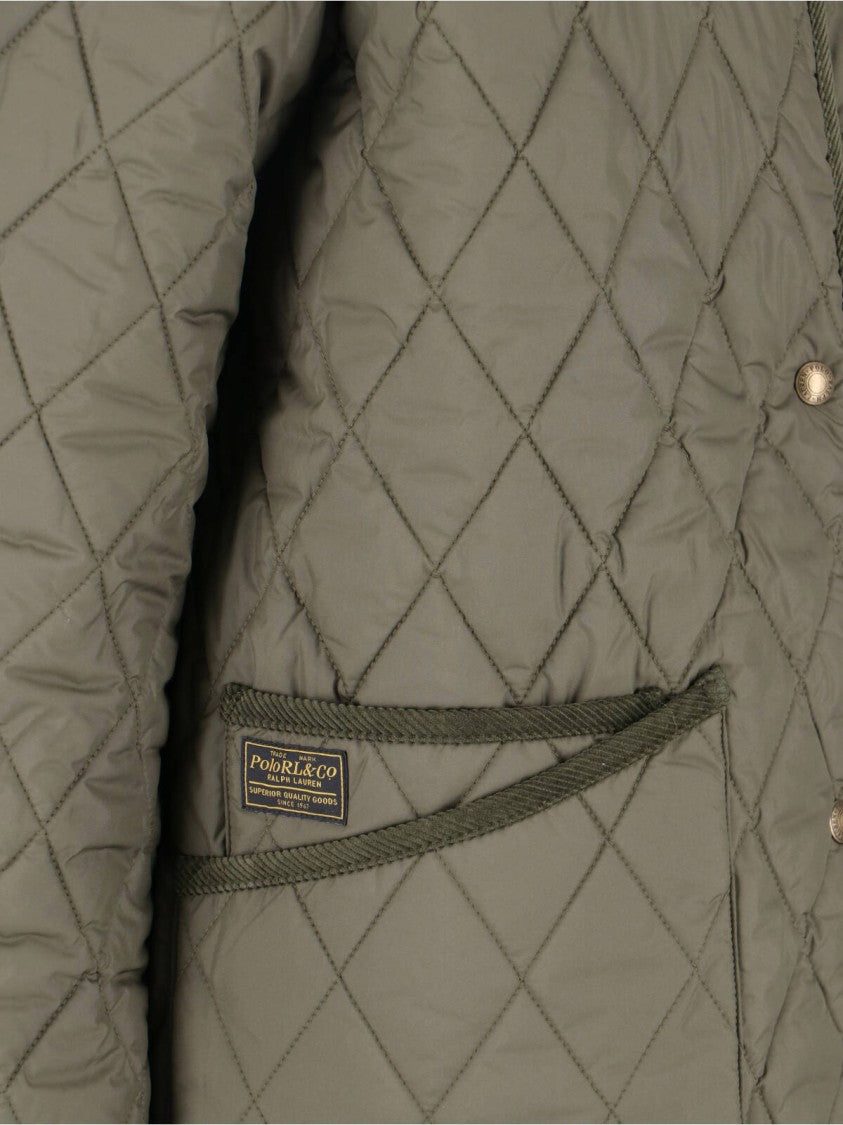 Polo Ralph Lauren Green Quilted Velvet Collar Jacket