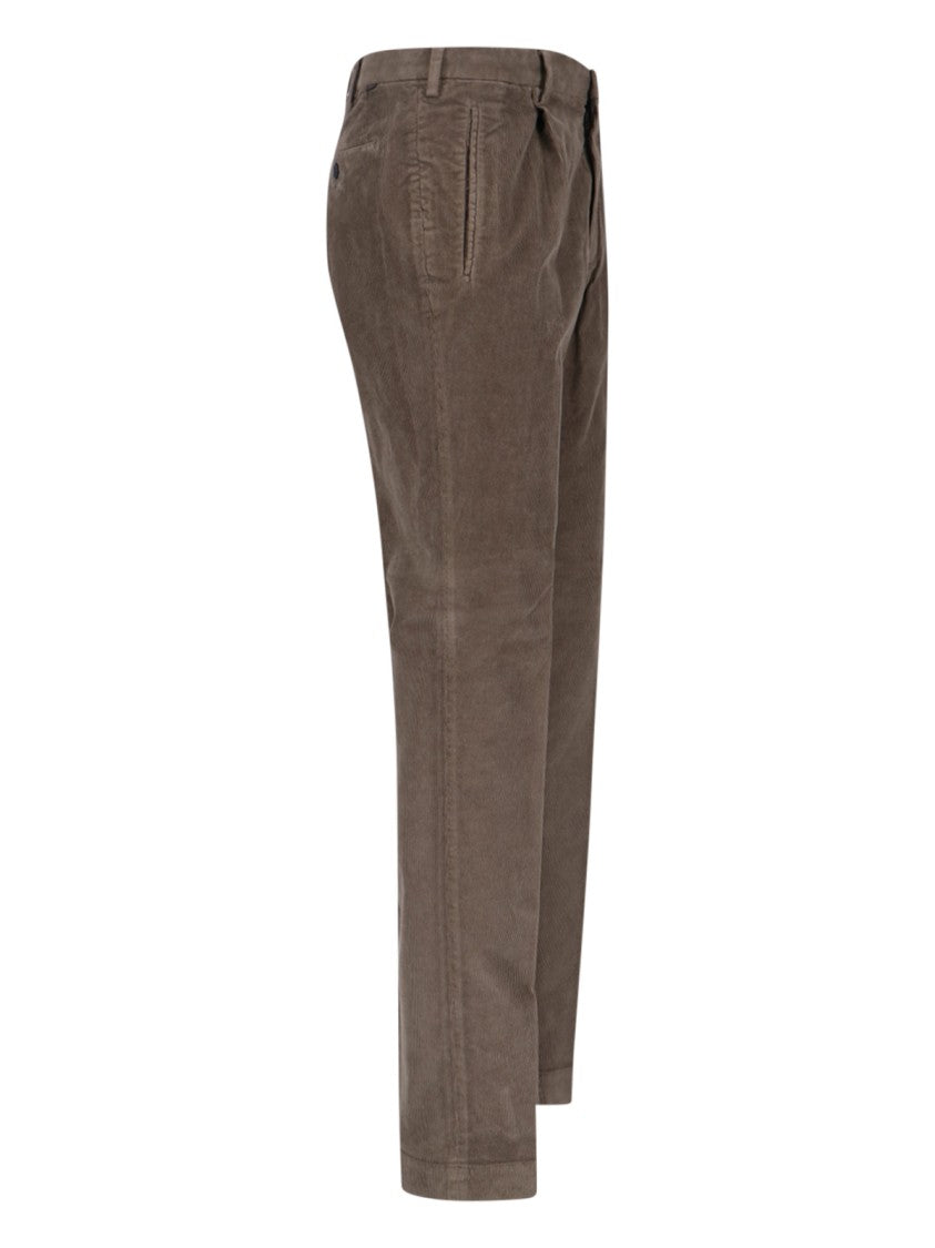 Incotex Tailored Green Trousers With Structured Waistband