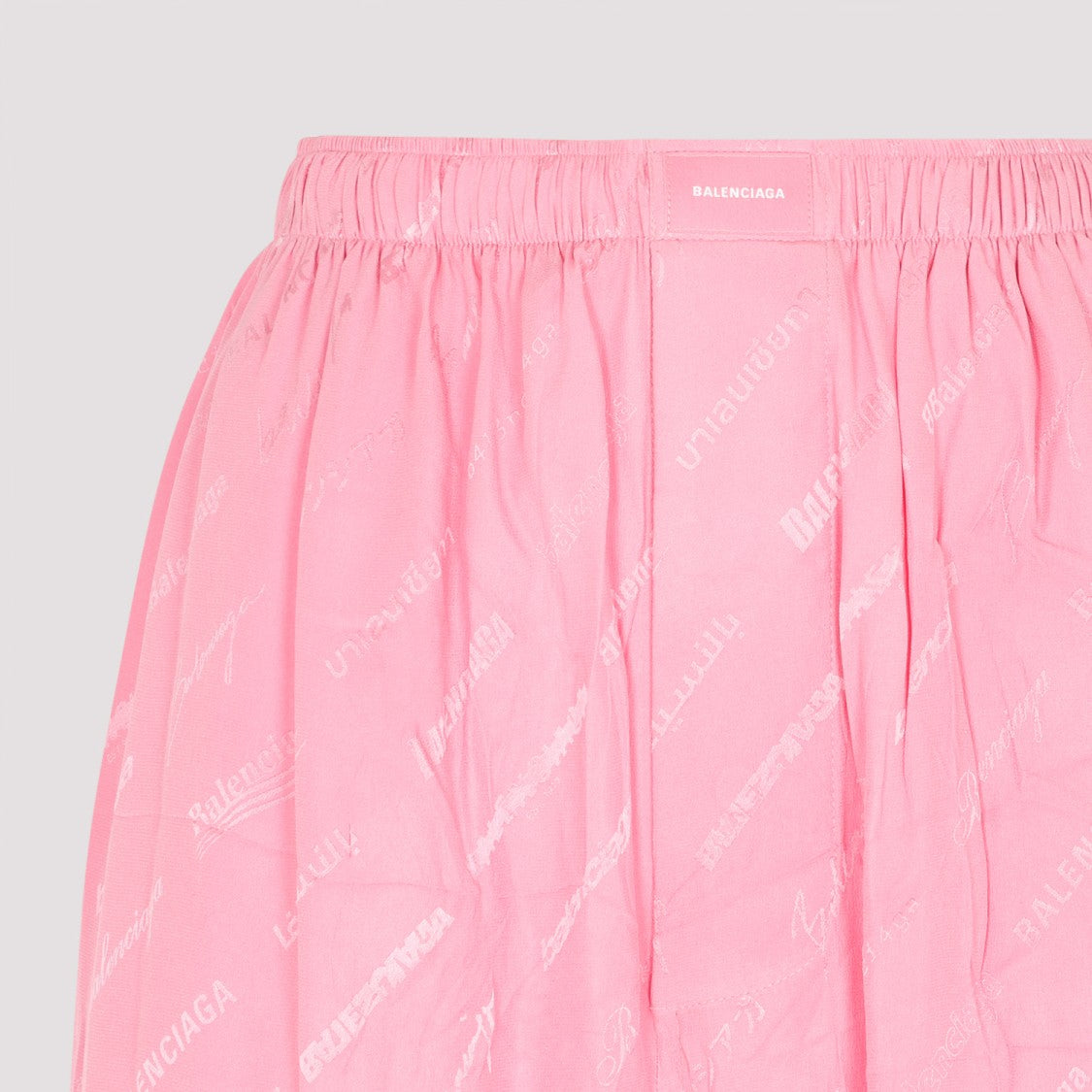 Balenciaga Pink Silk Logoed Pants