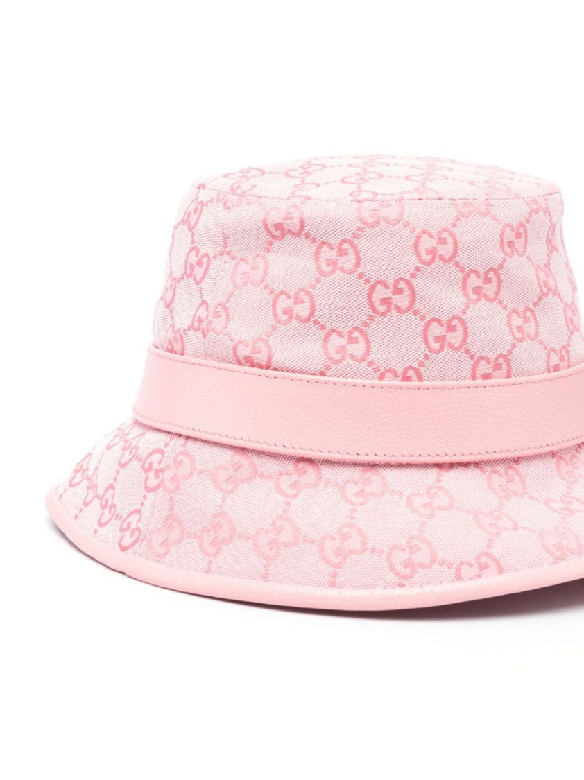 Gucci Monogram Bucket Hat With Leather Band