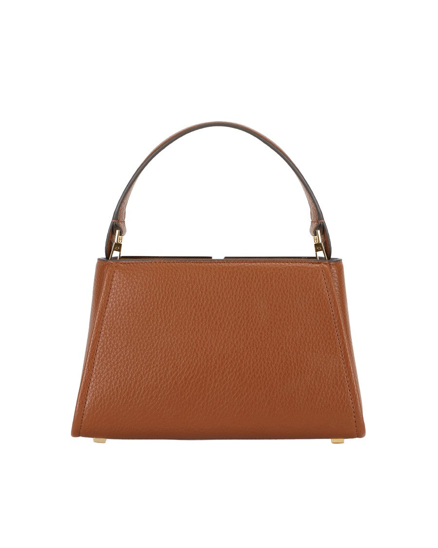 Elisabetta Franchi Textured Leather-Finish Handbag With Gold-Tone Hardware