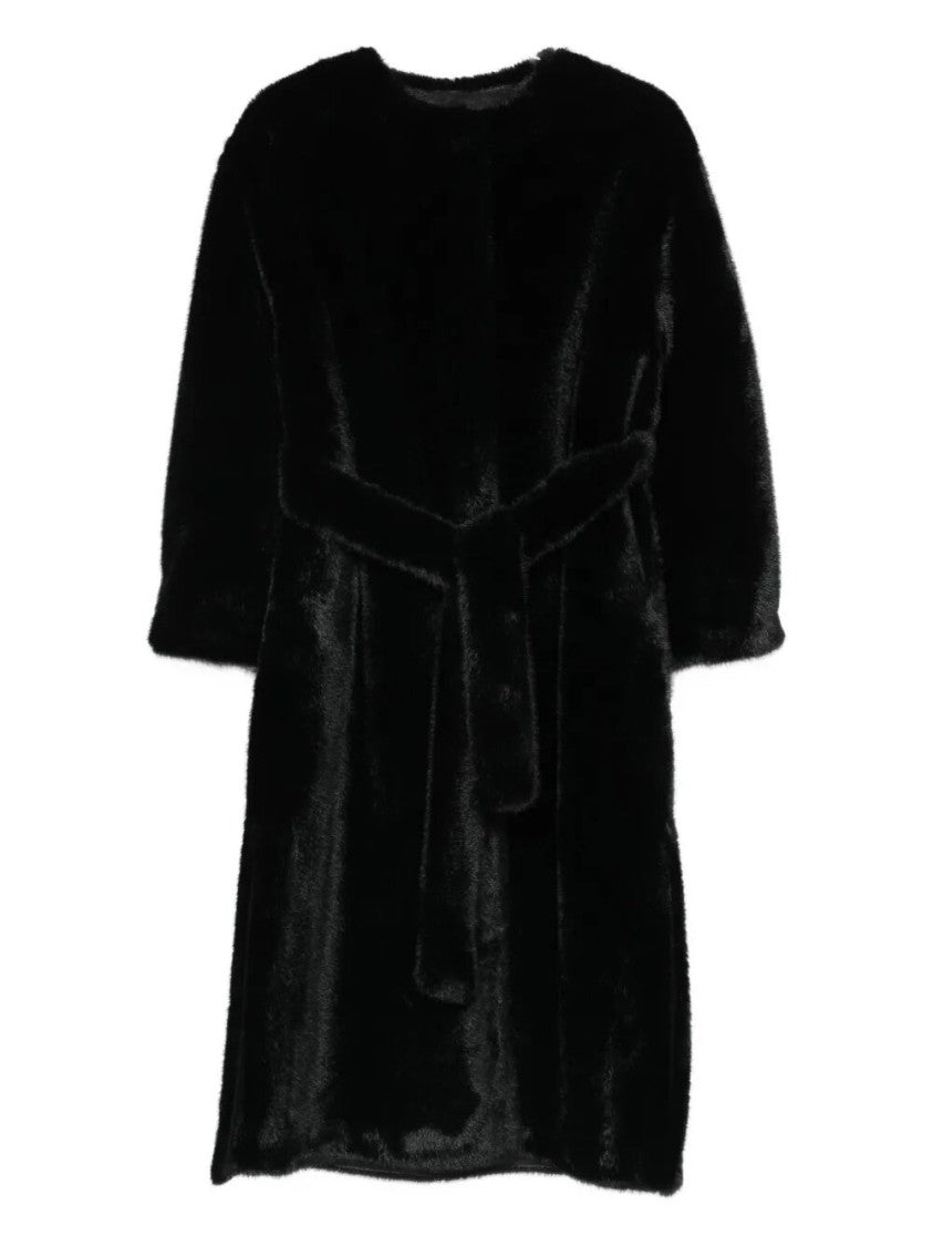 Valentini 1972 Long Black Faux Mink Coat