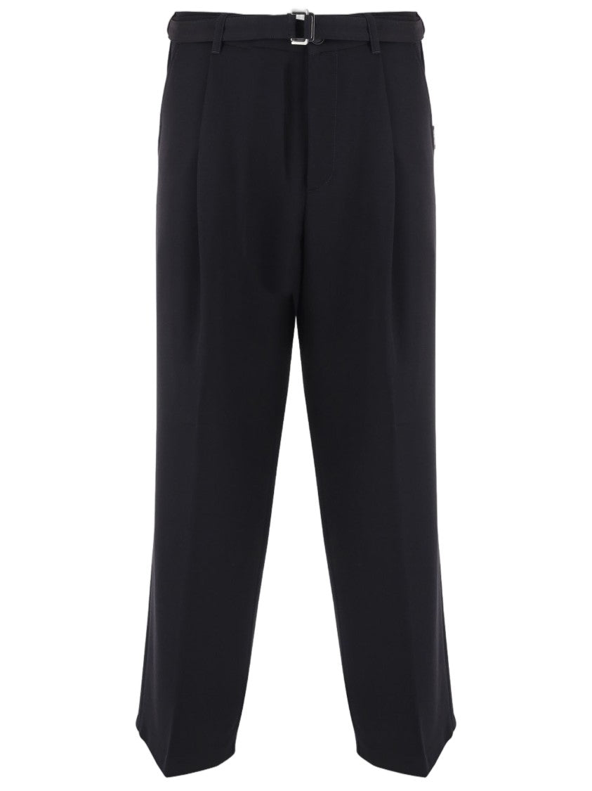 Just Cavalli Tailored Cropped Trousers With Metallic Buckle And Minimalist Design
