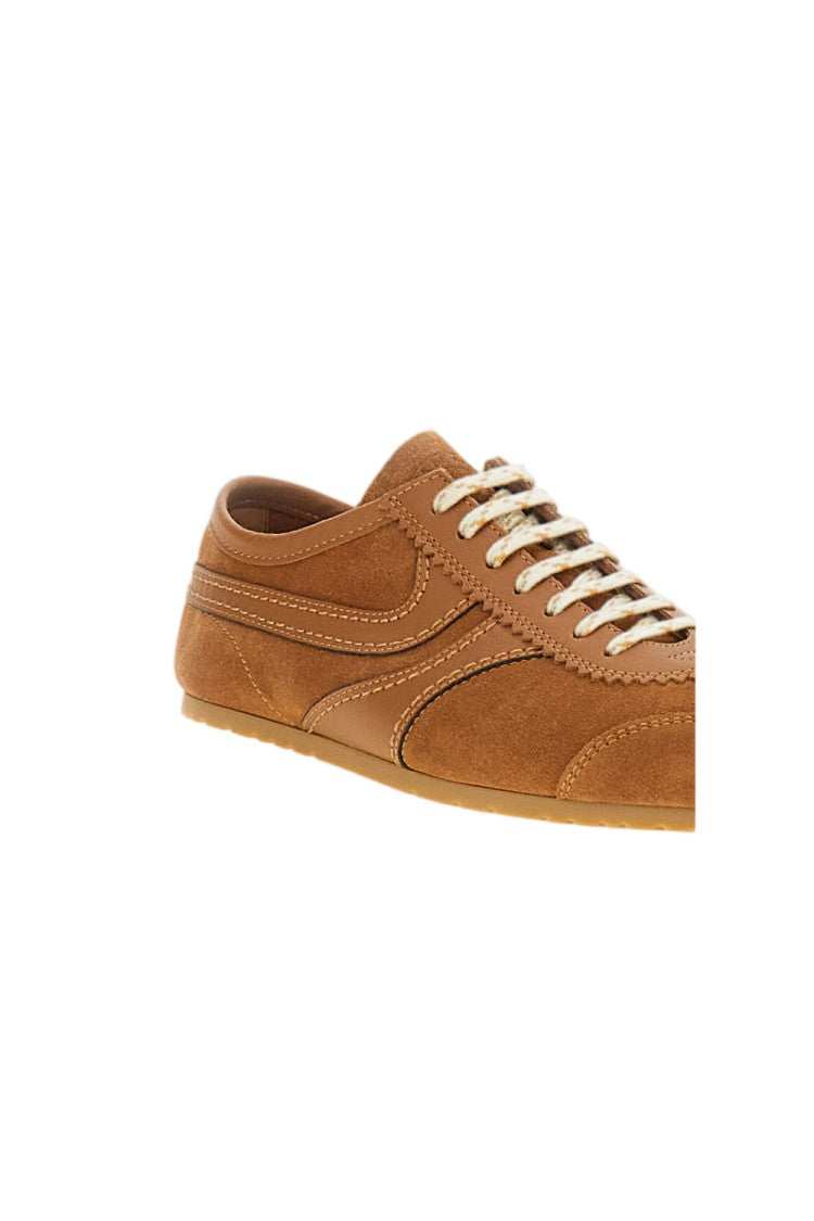 Dries Van Noten Light Brown Suede Low-Top Sneakers