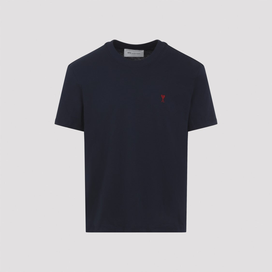 Ami Paris Cotton Jersey T-Shirt With Ribbed Neckline