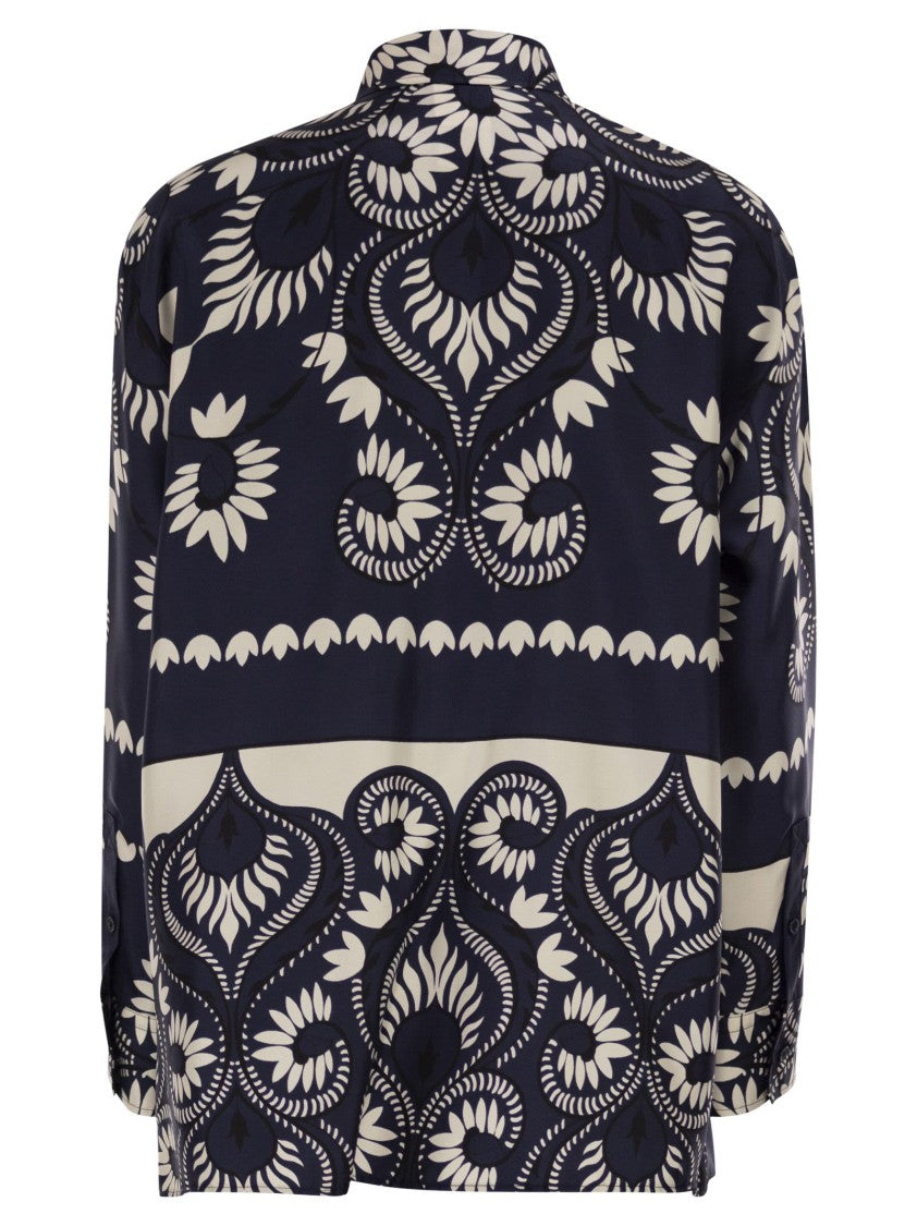 Max Mara Wkdlastra - Printed Silk Patchwork Shirt