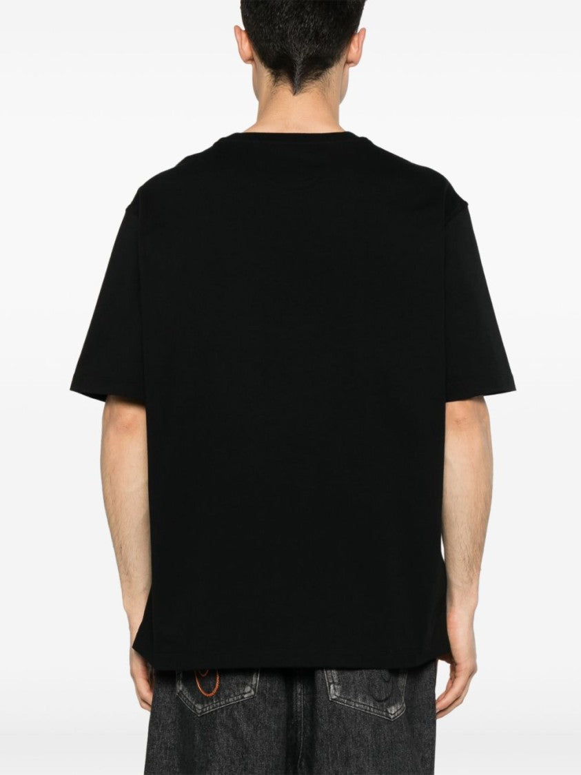 Ferrari Graphic Print Black Cotton T-Shirt