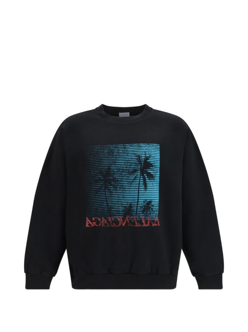 Balenciaga Graphic Print Cotton Sweatshirt