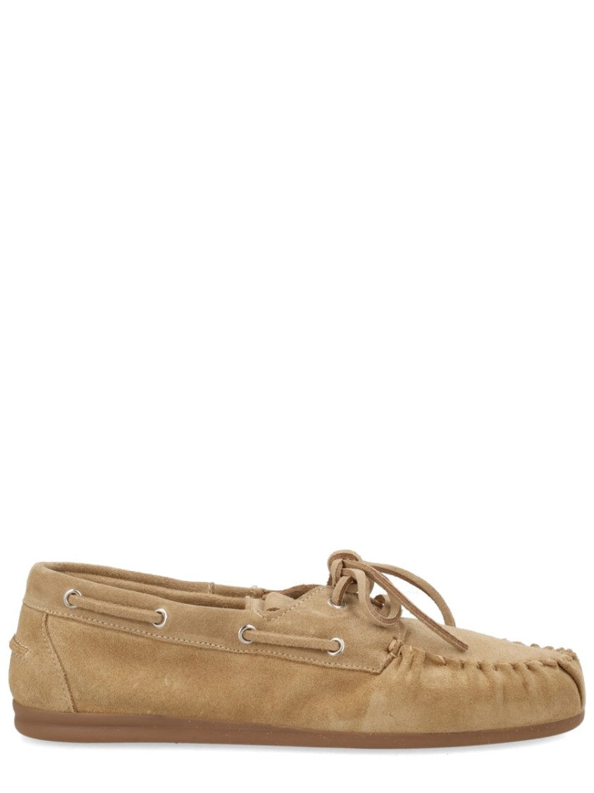Alohas Tan Rowan Hand-Stitching Suede Loafers