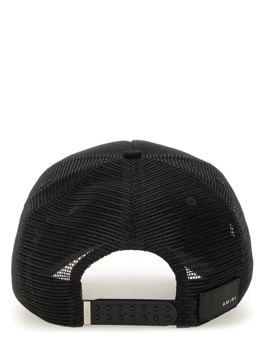 Amiri Black Bold Logo Breathable Mesh Cotton Baseball Cap