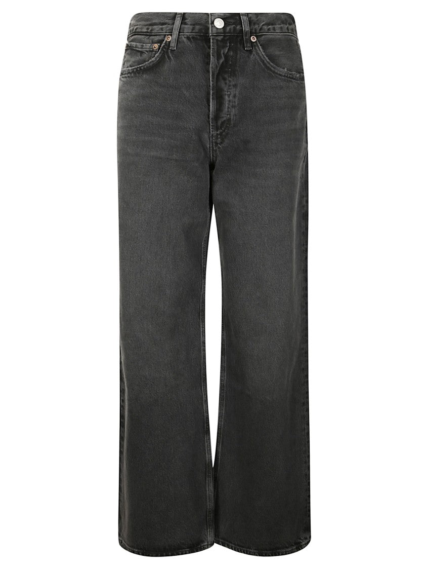 Agolde High-Waisted Black Jeans With Hidden Button Closure