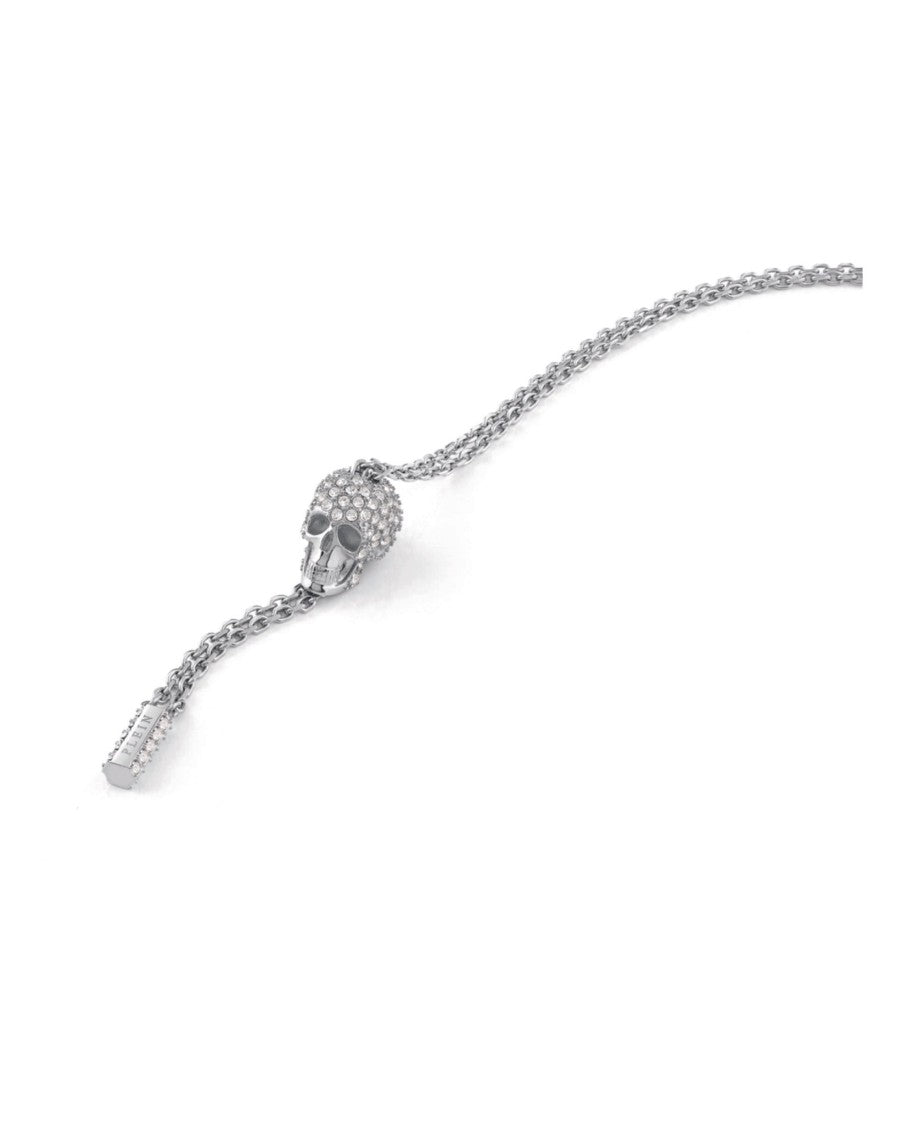 Philipp Plein Sliding $Kull Crystal Cable Chain Necklace