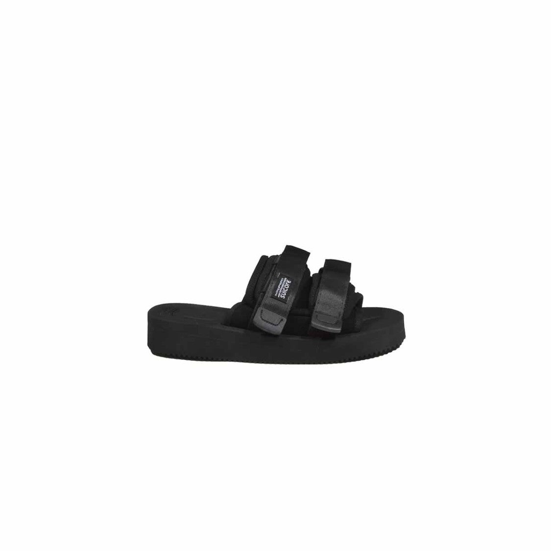 Suicoke Moto-Vs Rubber Sandals Black Suede Effect